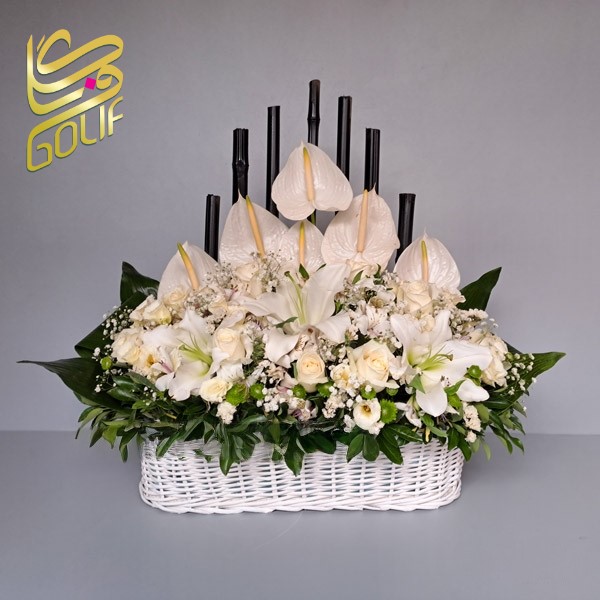 سبد گل تسلیت ترحیم ختم ارسال بهشت زهرا ارسال رایگان زیبا لاکچری ارسال فوری سریع گل فروشی آنلاین گل فروشی گلیف golif لیلیوم ارکیده انتوریوم داوودی لاکچری